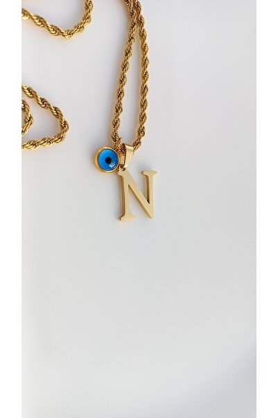 Tişt Accessory قلادة نسائية من الفولاذ المقاوم للصدأ مطرزة باللون الذهبي على ...