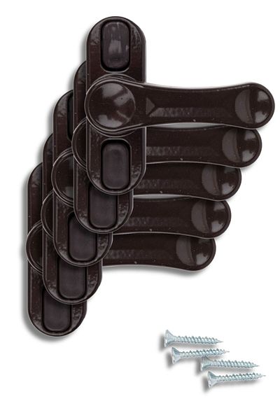 Pandogo Dark Brown Window Safety Lock Pimapen Window Lock Designed for Child Safety 5 Pieces