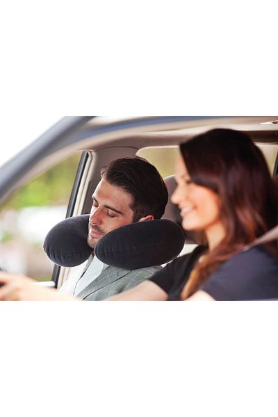 Boldy Velvet Inflatable Neck Pillow Travel Pillow Camping Pillow Orthopedic Inflatable Pillow Velvet Pillow 1 Piece