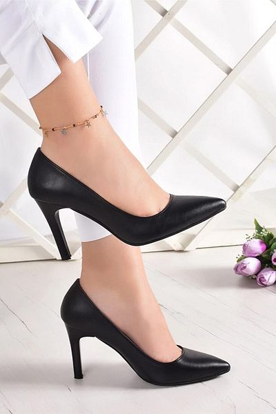 Erkan Saçmacı Gowa Black Vegan Classic Stiletto 9 cm.