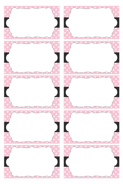 Belinay Bulutay Pink Polka Dot School Label (20 Pieces)