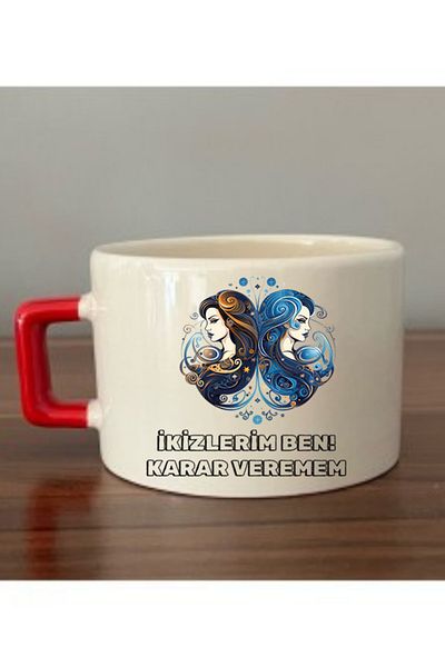 lili hediyelik Gemini Printed Cup Ceramic Mug - Ceramic Tea, Coffee Gift Cup