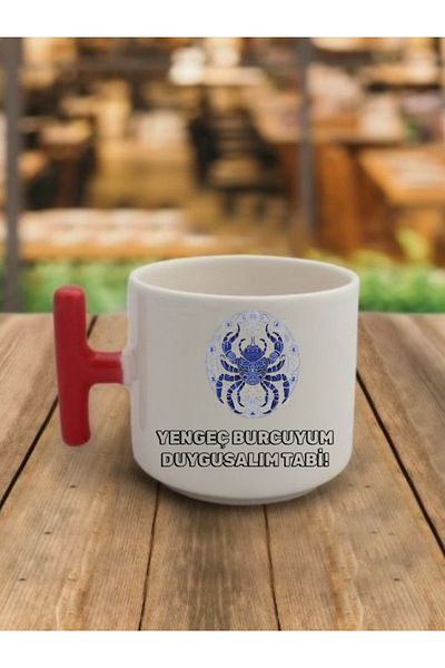 lili hediyelik Crab Zodiac Sign Visual Coffee Cup Ceramic Mug - Ceramic Tea, Coffee Gift Cup