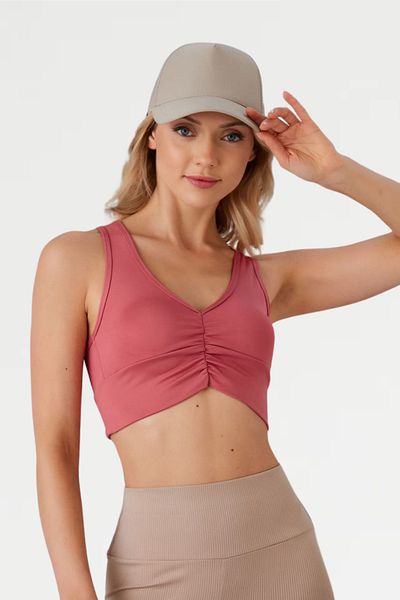 missmaral Crop Top bustier cu trandafiri uscati, acoperit în față, cu suport ușor, pentru sport și utilizare zilnică
