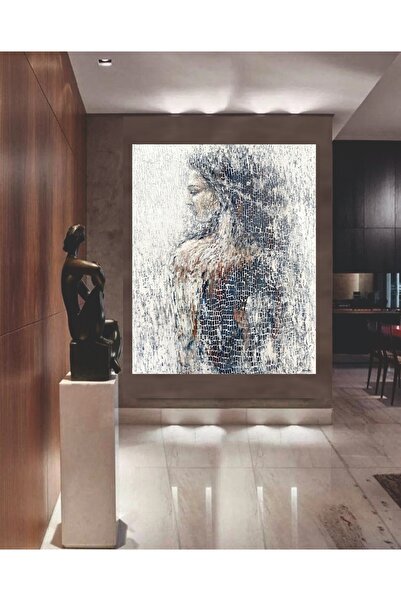 HDART Soyut Mozaik Kadın Kanvas Tablo Tablosu Salon Yatak Oturma Odası Ofis C...