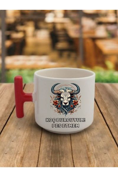 lili hediyelik Coffee Cup with Zodiac Sign Image Ceramic Mug - Ceramic Tea, Coffee Gift Cup