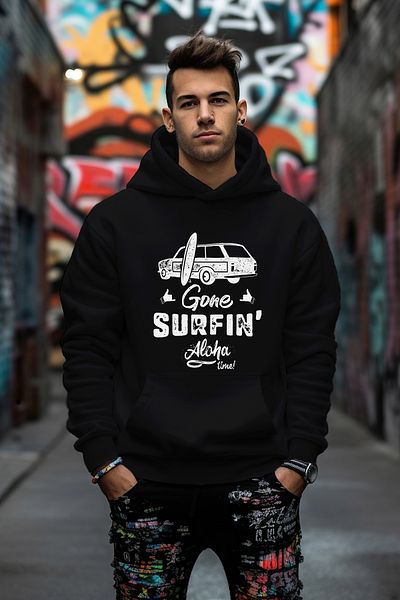 ADABEBEK Φούτερ Gone Surfın Alaha Time Printed Loose Cut Oversize φούτερ