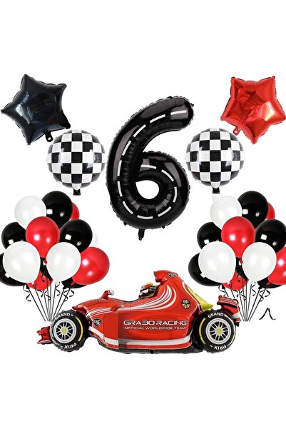 party mix Yarış Araba Konsepti Doğum Günü Balon Seti Yaş Rakam Balon Set Arab...