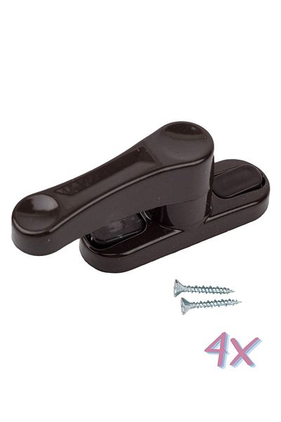 Pandogo Dark Brown Pimapen Window Lock Keep Thieves Away Protect Your Children 4 Pcs