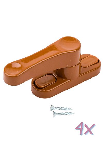 Pandogo Light Brown Pimapen Window Lock Keep Thieves Away Protect Your Children 4 Pieces