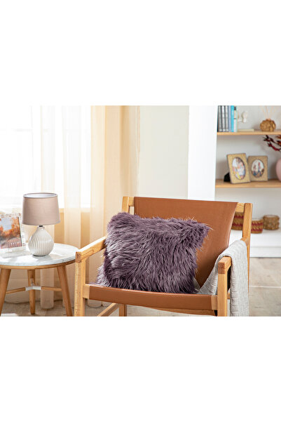 English Home Jade Peluş Kırlent Kılıfı 45x45 Cm Mürdüm