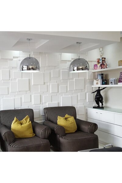 Duvarım 3 Boyutlu Boyanabilir PVC Duvar Paneli İdea (50-50 cm 4 adet-1 metrekare)