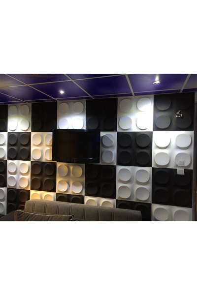 Duvarım 3 Boyutlu Boyanabilir PVC Duvar Paneli Olips (50-50 cm 4 adet-1 metrekare)