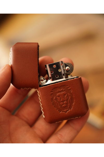 Atölye Çınar Leather Handmade El Yapımı Hakiki Deri Kılıflı Çakmak