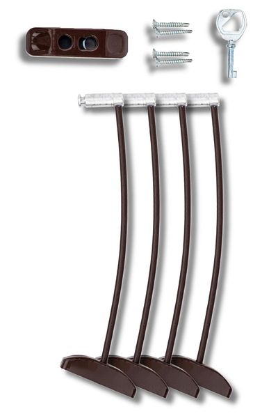Pandogo Premium Window Lock for Child Safety Easy Installation Long Lasting 4 Pieces Dark Brown