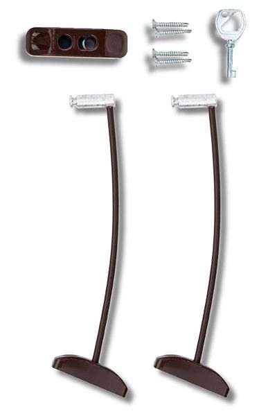 Pandogo Dark Brown Premium Window Lock for Child Safety Easy Installation Long Lasting 2 Pieces