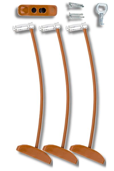 Pandogo Light Coffee Premium Window Lock For Child Safety Easy Installation Long Lasting 3 Pcs