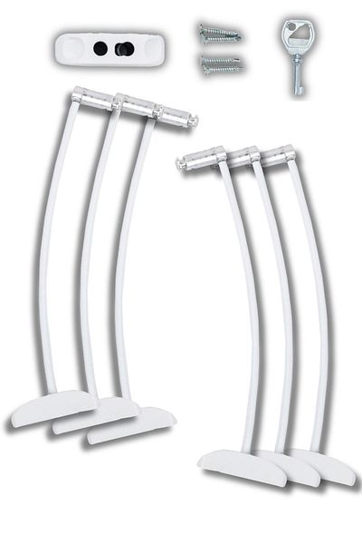 Pandogo Premium Window Lock for Child Safety Easy Installation Long Lasting 6 Pieces White