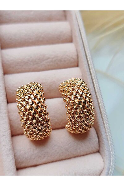 İLKYAZ AKSESUAR tırtıklı parlak halka küpe 1,50 cm