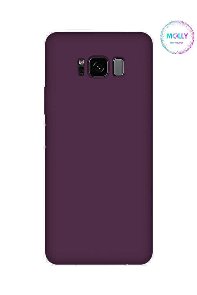 Molly Samsung Galaxy S8 İçin Derin Mor Liquid İçi Kadife Silikon Kılıf
