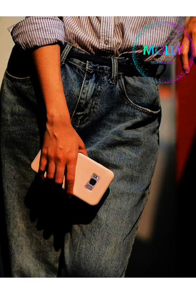 Molly Samsung Galaxy S8 İçin Gece Mavisi Liquid İçi Kadife Silikon Kılıf (Uyumlu)