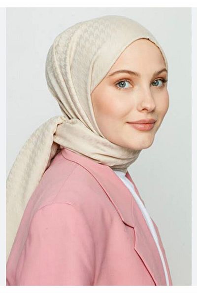 SpecialScarf Hijab Fashion Houndstooth Patterned, Silky Looking Cotton Shawl. Non-slip Silky Shawl, Stylish Elegant Combinable Shawl