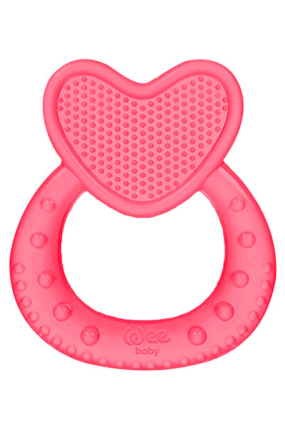 Wee Baby عضاضة سيليكون على شكل قلب باللون الأحمر