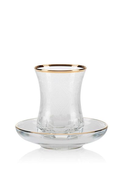 Paşabahçe Cemre Gold Tea Set - 6 Cooking Tampi