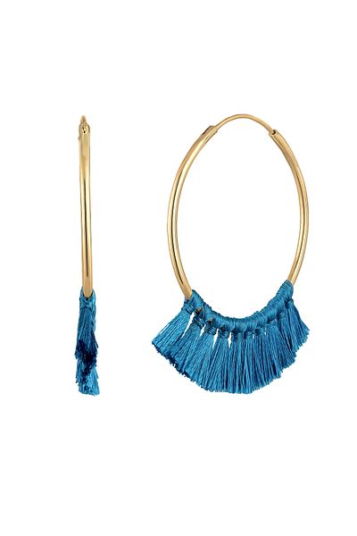 ELLI Ohrringe Creolen Quaste Quaste Festival Boho 925 Silber