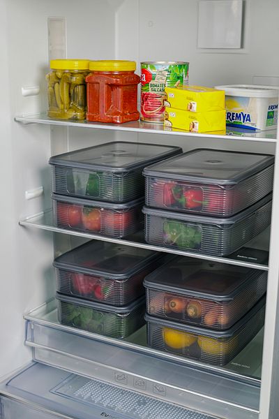 Ecolux 3.5 Lt Anthracite 6 Pieces Large Size Rectangular Food Storage Container Set