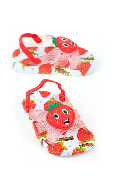 GEZER Summer Strawberry Patterned Girls' Slippers Sandals Suitable for Wet Floor