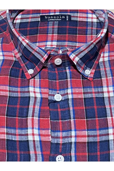 bussola Довгорукавна сорочка з регулярним кроєм у клітинку для чоловіків з льону