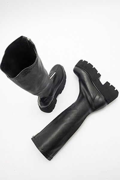 LuviShoes Dámské kozačky AMARONTE Black Stretch Thick Sole