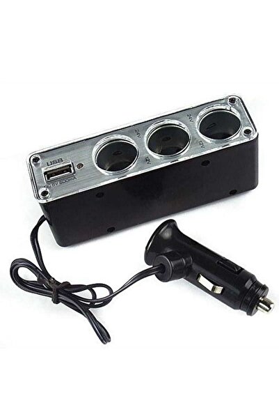 LEDONLİNE Tiger Marketing Oto Araç Usb 3lü Çakmaklık Çoklayıcı 3x1 Çakmak Çoğ...