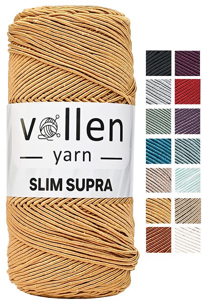 vollen yarn Slim Supra 200 Gr, Waxed Ip, Polyester Ip, Runner Rope, Bag Rope, Bracelet Rope, Pase Ip Mustard Yellow