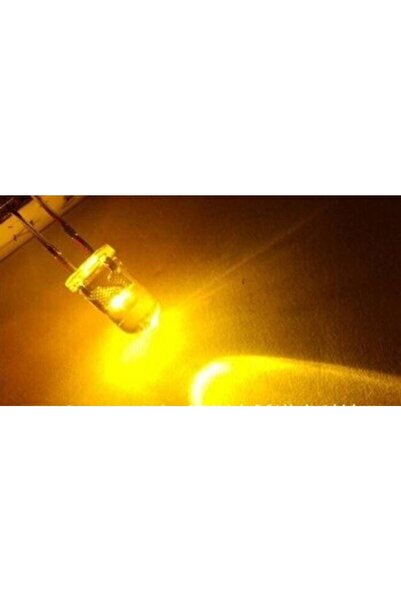 LEDONLİNE 10 Adet 5mm Kristal Mum Led Titrek Sarı Led Canle Light