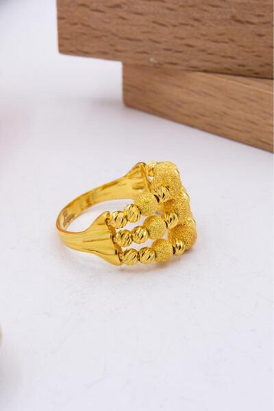 latif kuyumcu 22 Ayar Altın Yüzük Üç Sıra Dorika Kadın Yüzük LKYZK1387