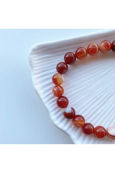 Luzzylike 8mm Red Agate Natural Stone Bracelet