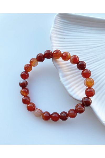 Luzzylike 8mm Red Agate Natural Stone Bracelet