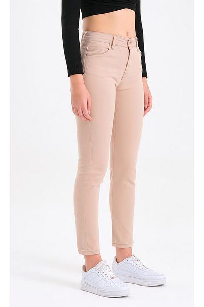 LİMABEL Ψηλόμεσο Κρέμα Skinny Jeans Lycra Strechy Jeans