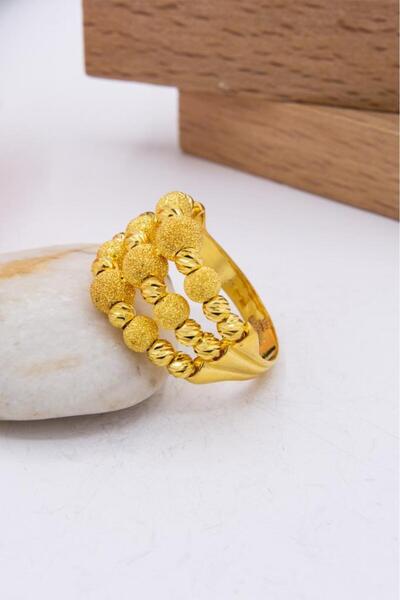 latif kuyumcu 22 Ayar Altın Yüzük Üç Sıra Dorika Kadın Yüzük LKYZK1387