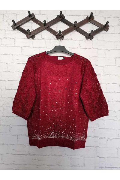 anne moda ankara Sclipitor, mânecă trei sferturi, cu model elegant, pulover din bumbac