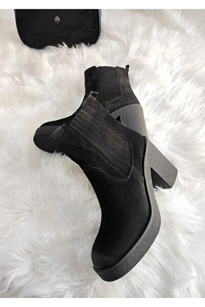 Of&Off KADIN HAKİKİ DERİ KALIN TOPUKLU BOT