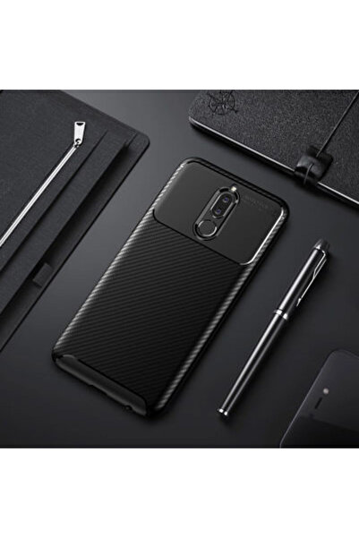 Rivor Huawei Mate 10 Lite Uyumlu Kılıf Kamera Korumalı Darbe Emici Karbon Des...