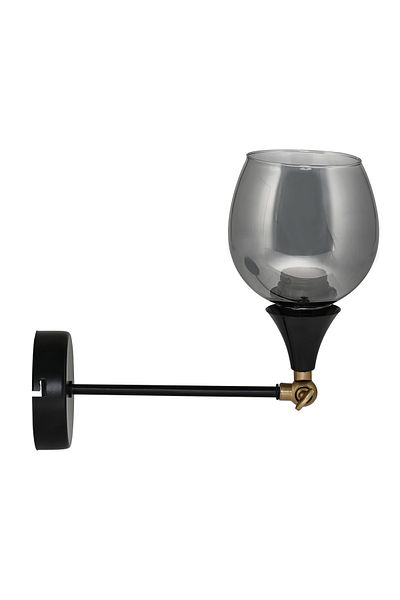 DEDE BLACK WITH PLAY-HEAD ADJUSTABLE SCONCE GLASS