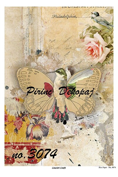 LİNEART Brass Decopage Paper No:3074- 29X42Cm