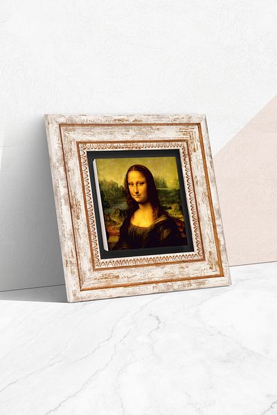 Pinecone Leonardo Da Vinci Mona Lisa Stone Wall Painting Framed Wall Decor Wall Art