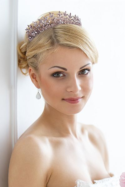 Hayalperest boncuk Coroană elegantă pentru costum de mireasă cu model de frunze Coroană de noapte Henna roz