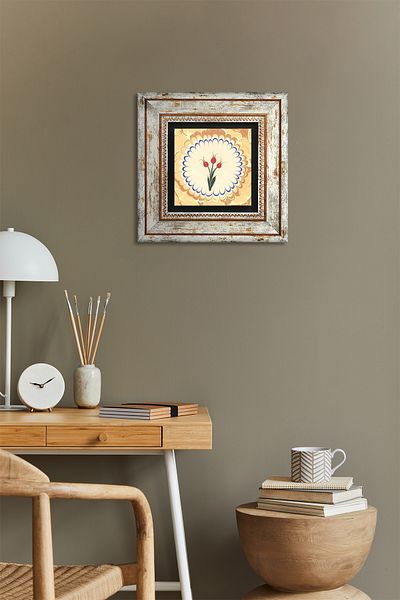Pinecone Ebru Art Tulip Stone Ζωγραφική Τοίχων Κορνίζα Διακόσμηση Τοίχου Wall Art Tk1-86