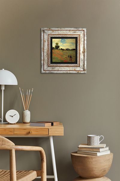 Pinecone Claude Monet Poppies Πέτρινη Ζωγραφική Τοίχων Διακόσμηση τοίχου με κορνίζα